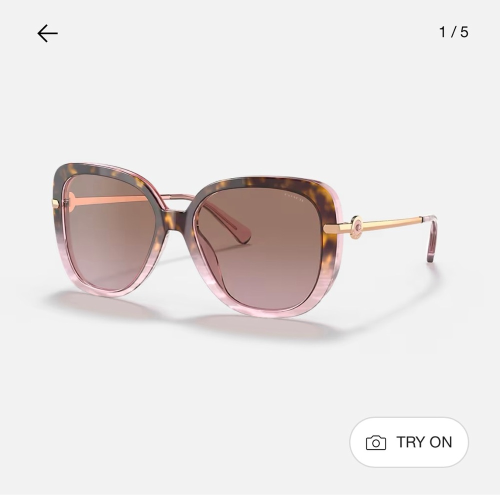 NWOT Coach RoseTortoise Gradient Sunglasses